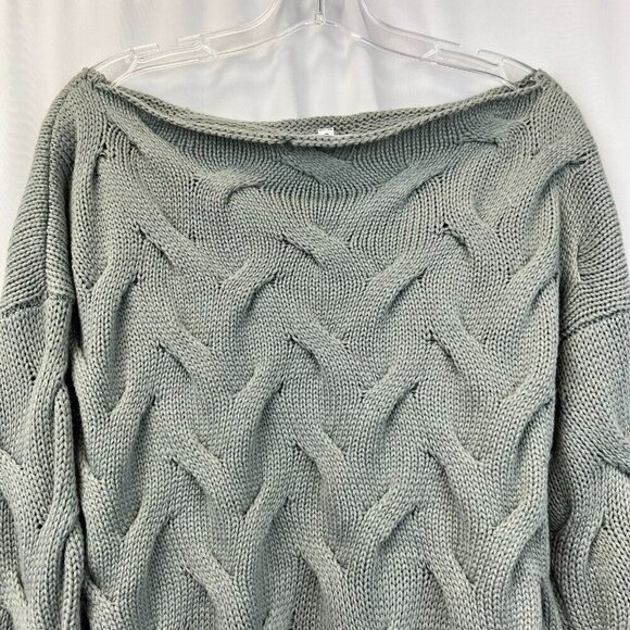 Macaron Womens Gray Knitted Long Sleeve Boat Neck Pullover Sweater Size Small - Picture 2 of 7